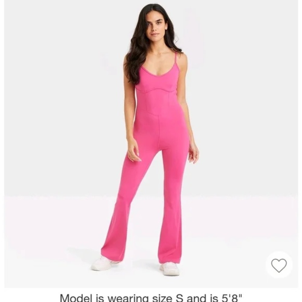 JOYLAB Flare Long Bodysuit Vibrant Pink